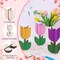96 Pcs Unfinished Wooden Tulips Cutouts with Color Pens Paintable 3D Spring Flower Wood Slices Ornaments Tulips Shaped Craft Table Signs